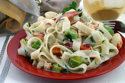 Fettuccine with Lobster and Leeks